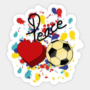 Peace Love Soccer Sticker